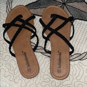 Bobbie Brooks Black and Tan Women's Sandals
